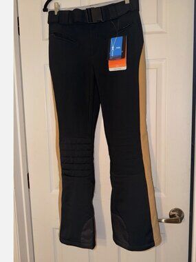 GSOU Snow Women's Black & Gold Ski Pants NWT Size Small